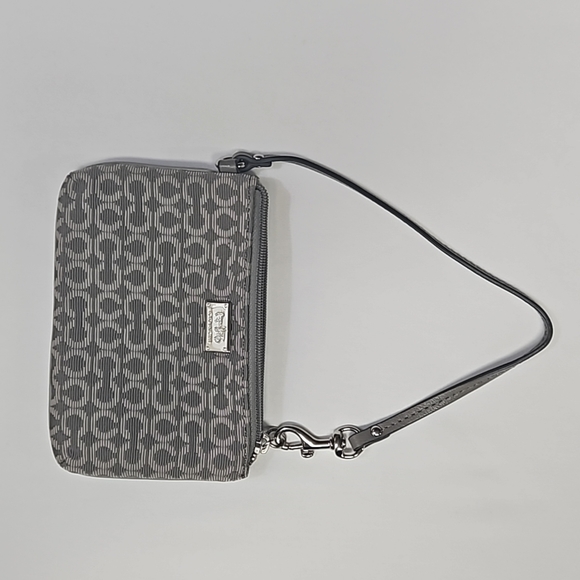 Coach Signature logo c's  small wristlet wallet in gray NWOT - Picture 6 of 7